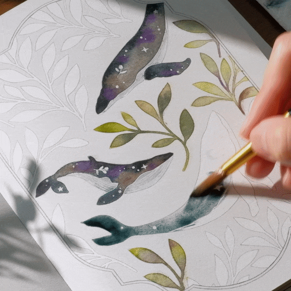 White Watercolor Coloring Kit